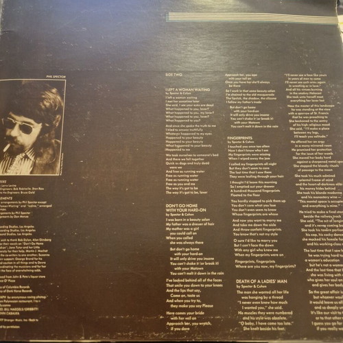 Leonard Cohen Death of a Ladies' Man LP album used