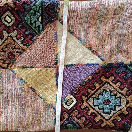 Boho crossbody bag used, multicolor fabric
