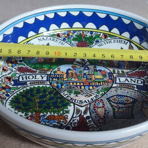 Handmade ceramic bowl Holy Land like new, Armenian art