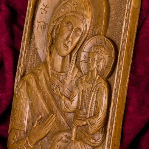 Panagia Portaïtissa icon made of wax, mastic and incense new