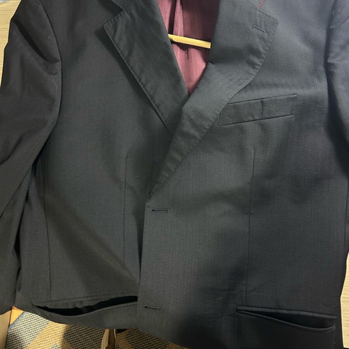Men's wedding suit Scabal like new, black with subtle stripe