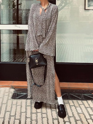 Nadia Rapti long dress medium, like new, white and brown