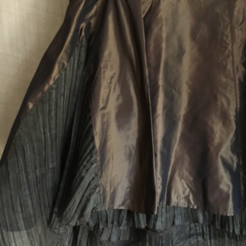 Vintage Eva&Claudi skirt, brown, asymmetrical with pleated lining, size M/38