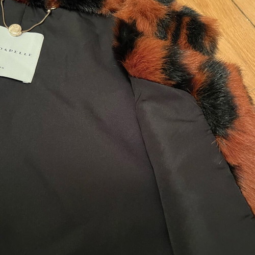 Dino Apelle fur plush vest like new, black and brown, size L