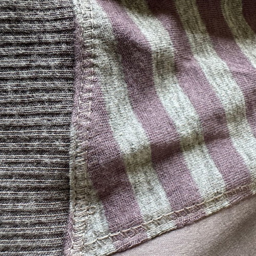 Satin blouse with jersey like new, gray and purple, size S