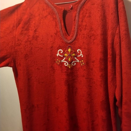 Velour Winter Nightdress new, red, size XL