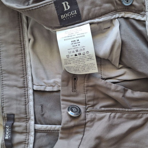Boggi Milano Marcello XL men's chino trousers taupe cotton lyocell like new