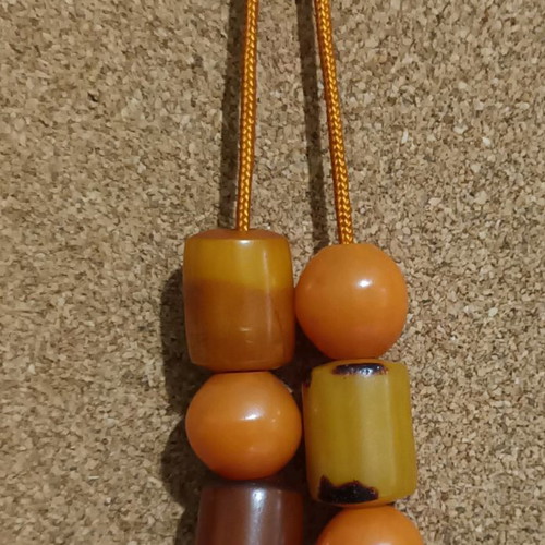 Mastic Worry Beads used with old Bakelite beads