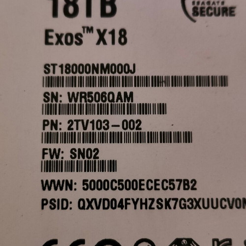 Seagate Exos X18 18TB HDD drive