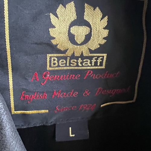 Belstaff leather biker jacket men black size L like new