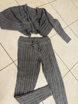 Women's knitted co-ord set 2 pieces used, grey anthracite