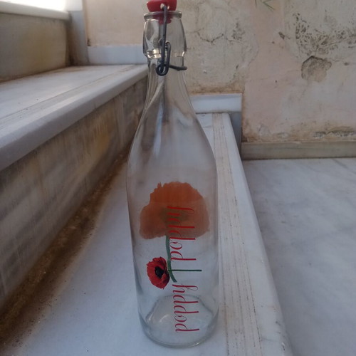 Borgonovo glass bottle with clip, 1 litre, Italy