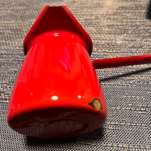 Vintage decorative briki used with red enamel Made in Yugoslavia