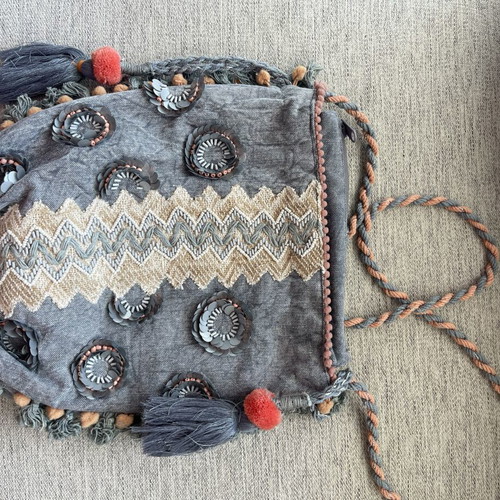 Boho Bag Lara Lauren crossbody like new, blue with sequins