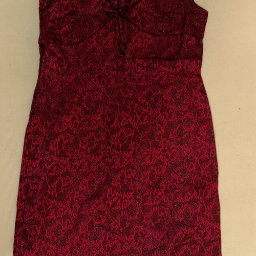 Vintage burgundy brocade lurex dress 60s/70s custom made