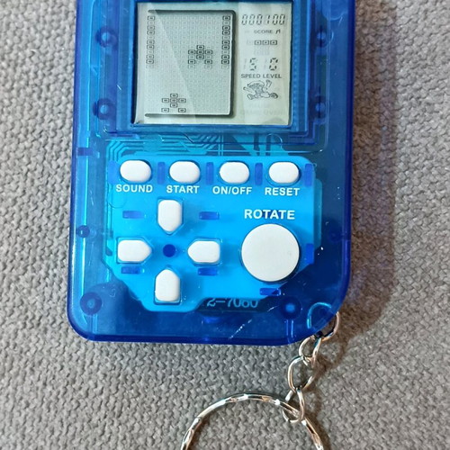 Game console keychain with many Tetris-style games new