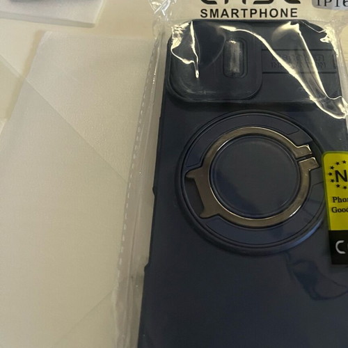 Iphone 16 case with screen and camera glass, dark blue, new