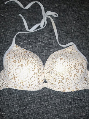Ann Summers bikini top like new, white knit with gold lining