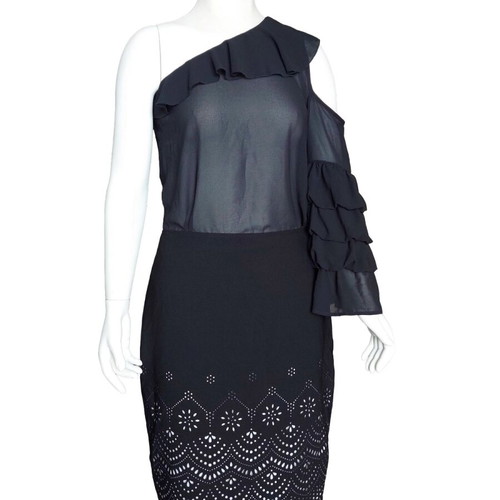 Atmosphere Skirt New With Cut-Out Design L/XL Black With White Lining