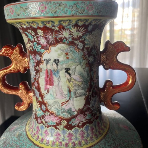 Chinese vase Famille Rose 45x27, like new, early 20th century