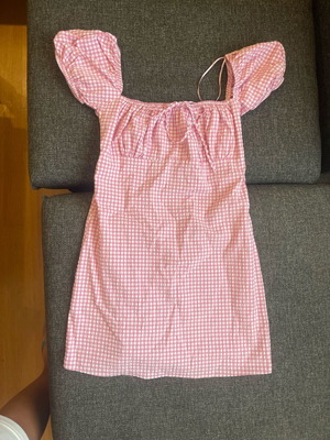 Dress fantastic pink check romantic size M new
