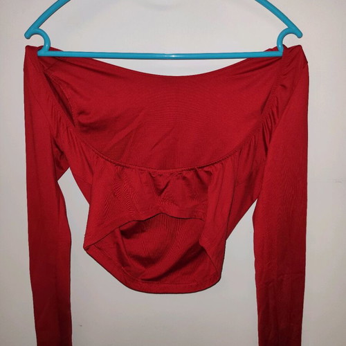 Bershka red off-shoulder blouse used, size S