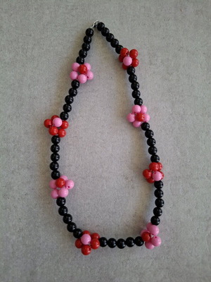 Handmade necklace with flower-shaped beads made to order