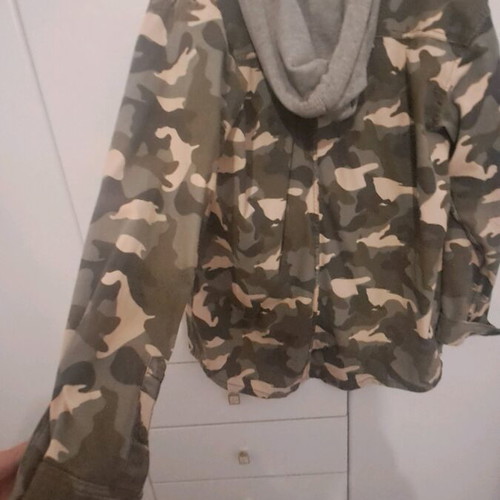 Women's military-style jacket large HM like new with hood