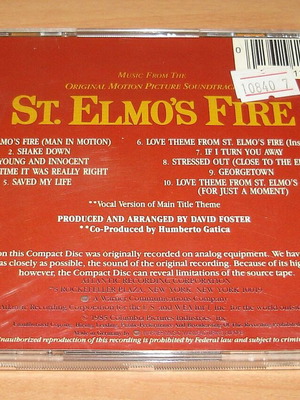 St. Elmo's Fire CD μεταχειρισμένο, soundtrack ταινίας 1985