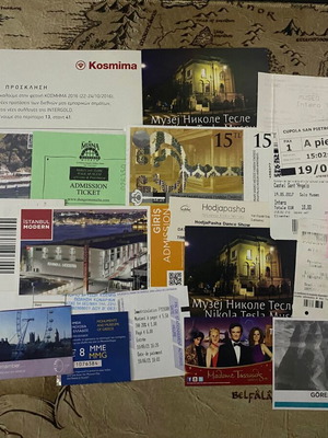Collection of used tickets, 50 pieces from worldwide travels