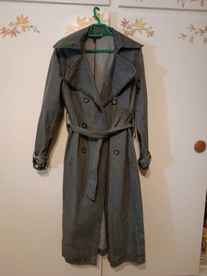 Jean trench coat used gray XL Zara