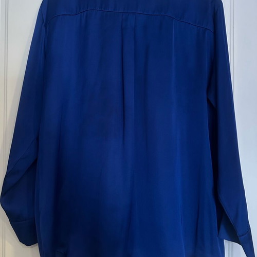 Zara satin shirt blue electric like new, size Large