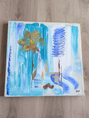 Handmade acrylic painting 40x40 like new