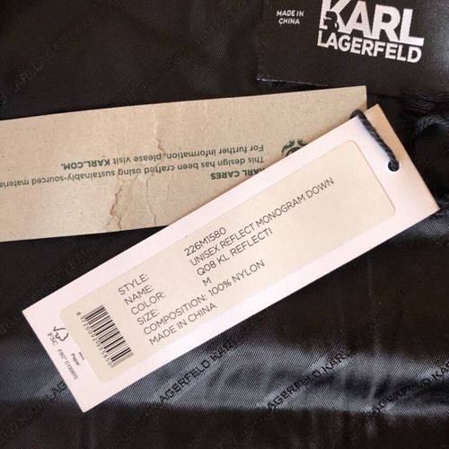 Karl Lagerfeld Monogram Reflective Down Jacket new, men's XL-XXL