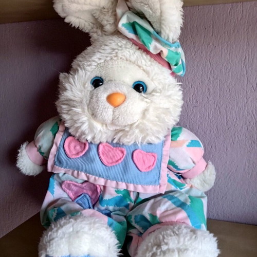 Stuffed bunnies used, freshly washed for hugs