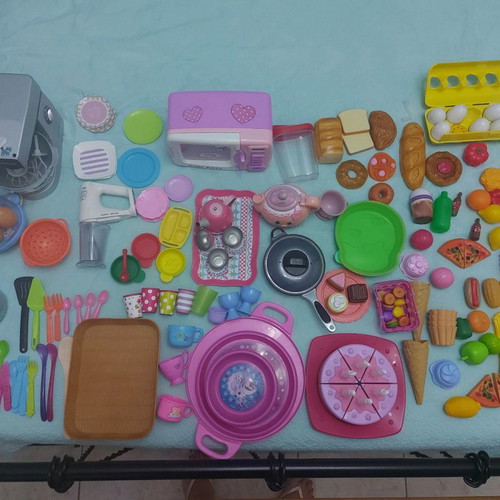 Smoby mini Tefal kitchen used with various kitchen accessories