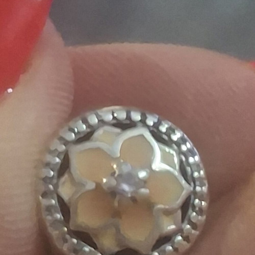 Pandora Blooming Magnolia Flower Charm like new with zircon stones