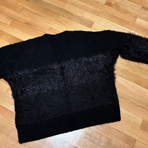 Replay knitted sweater black size S like new with metallic detail