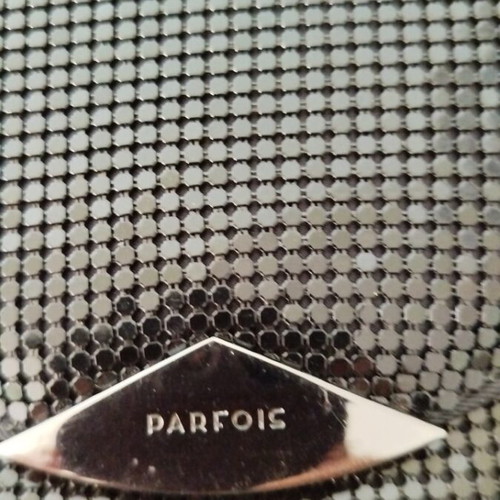Parfois black evening clutch bag like new with metal mesh