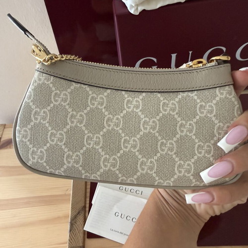 Gucci Ophidia Mini Bag, beige and white Supreme canvas