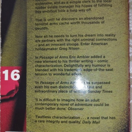 Passage of Arms by Eric Ambler used, English thriller novel
