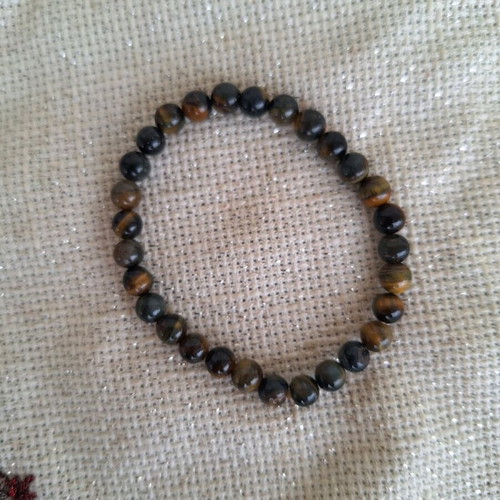 Bracelet tiger's eye semi-precious stone made to order, brown