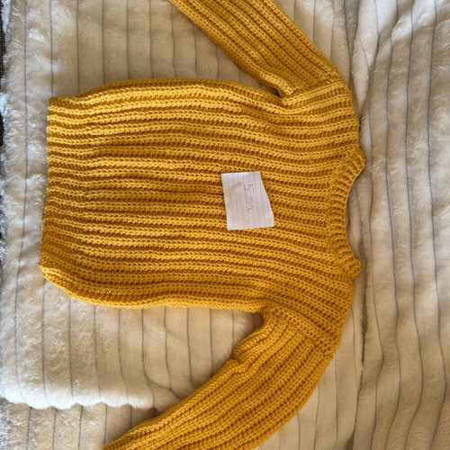 Hand Knitted Sweater for Girls 6 Years New Yellow