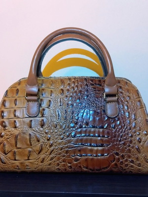 Hunter crocodile pattern handbag, brown