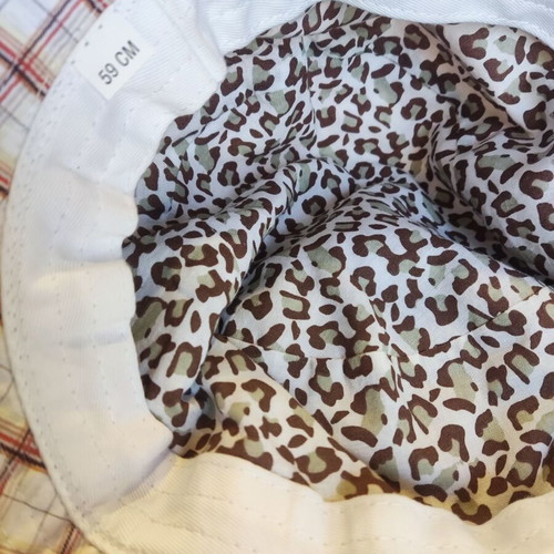 Quiksilver Bucket Hat new, white and brown checkered