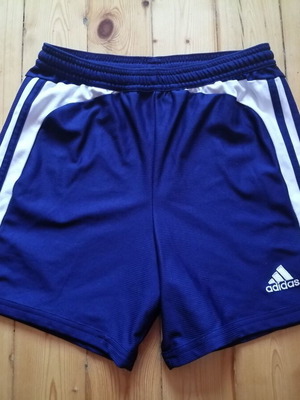 Adidas Climalite boys' sports shorts size M, dark blue and white