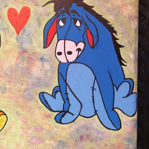 Children's canvas new painted with tempera