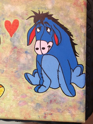Children's canvas new painted with tempera