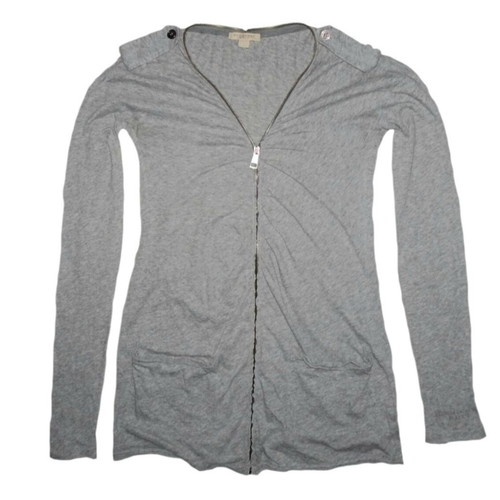 Burberry Brit front zip cotton cardigan like new, grey, size S