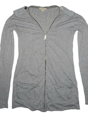 Burberry Brit front zip cotton cardigan like new, grey, size S